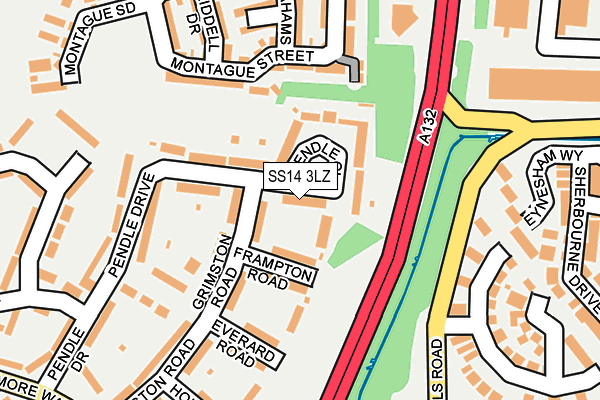 SS14 3LZ map - OS OpenMap – Local (Ordnance Survey)