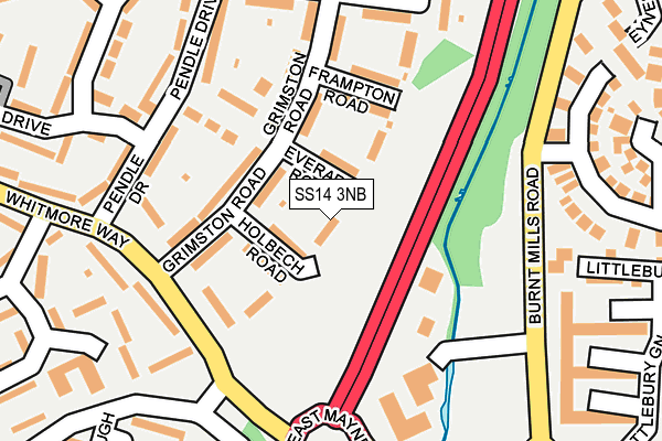 SS14 3NB map - OS OpenMap – Local (Ordnance Survey)