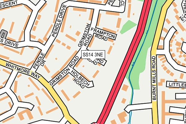 SS14 3NE map - OS OpenMap – Local (Ordnance Survey)