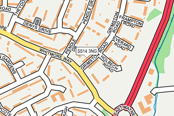 SS14 3NG map - OS OpenMap – Local (Ordnance Survey)