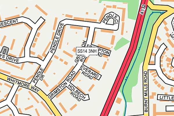 SS14 3NH map - OS OpenMap – Local (Ordnance Survey)