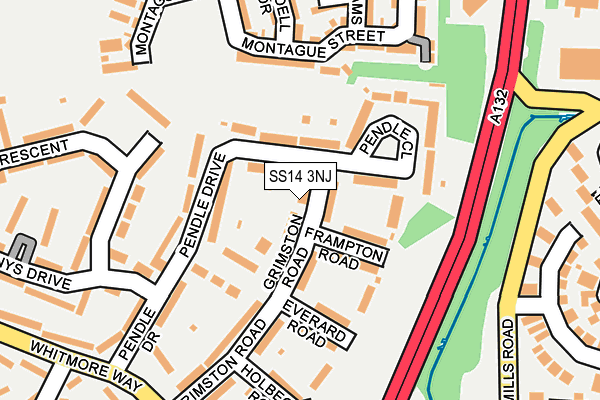 SS14 3NJ map - OS OpenMap – Local (Ordnance Survey)