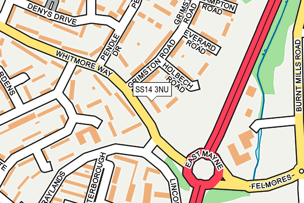 SS14 3NU map - OS OpenMap – Local (Ordnance Survey)