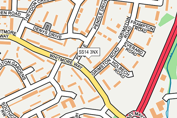 SS14 3NX map - OS OpenMap – Local (Ordnance Survey)