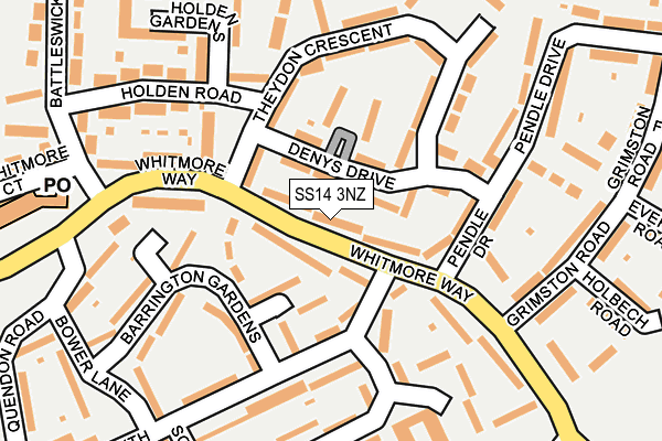 SS14 3NZ map - OS OpenMap – Local (Ordnance Survey)