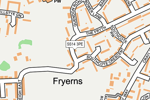 SS14 3PE map - OS OpenMap – Local (Ordnance Survey)