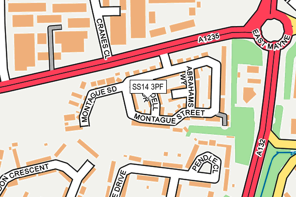 SS14 3PF map - OS OpenMap – Local (Ordnance Survey)