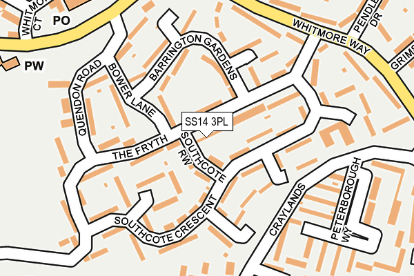 SS14 3PL map - OS OpenMap – Local (Ordnance Survey)
