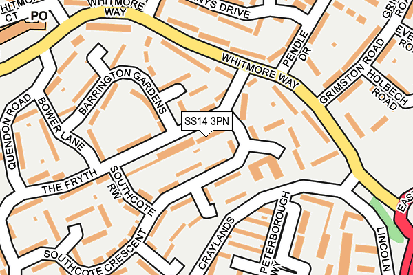 SS14 3PN map - OS OpenMap – Local (Ordnance Survey)