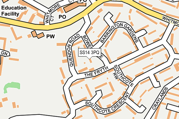 SS14 3PQ map - OS OpenMap – Local (Ordnance Survey)