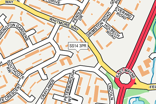 SS14 3PR map - OS OpenMap – Local (Ordnance Survey)