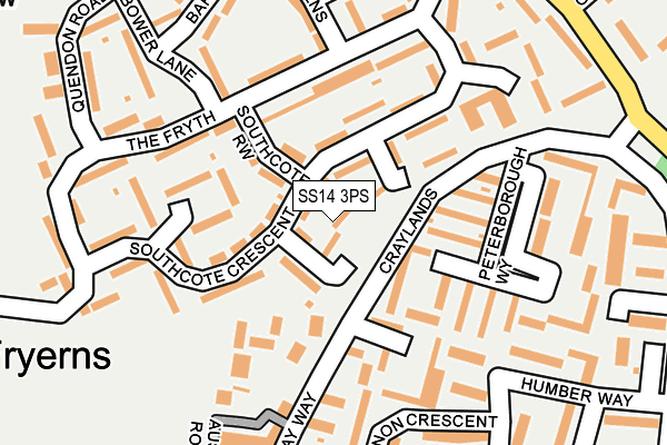 SS14 3PS map - OS OpenMap – Local (Ordnance Survey)