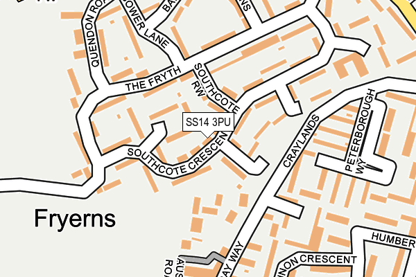 SS14 3PU map - OS OpenMap – Local (Ordnance Survey)