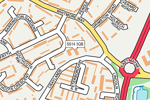 SS14 3QB map - OS OpenMap – Local (Ordnance Survey)