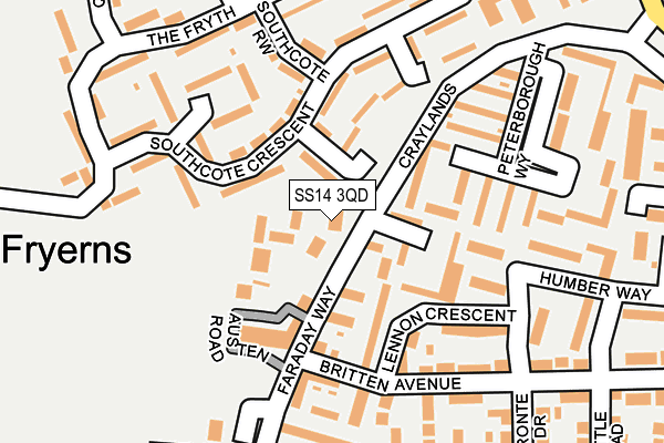 SS14 3QD map - OS OpenMap – Local (Ordnance Survey)