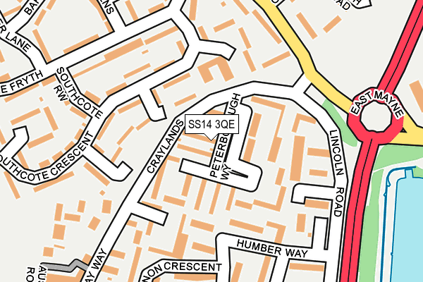 SS14 3QE map - OS OpenMap – Local (Ordnance Survey)