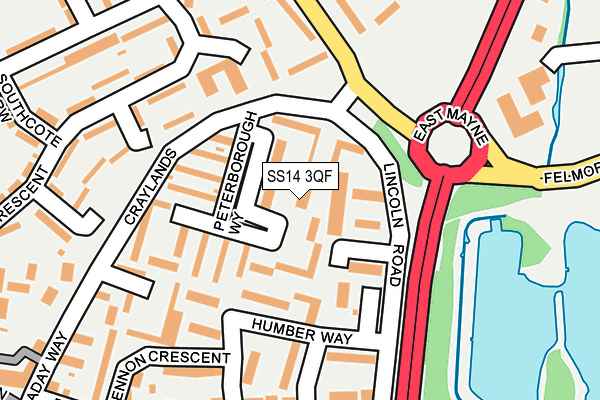 SS14 3QF map - OS OpenMap – Local (Ordnance Survey)