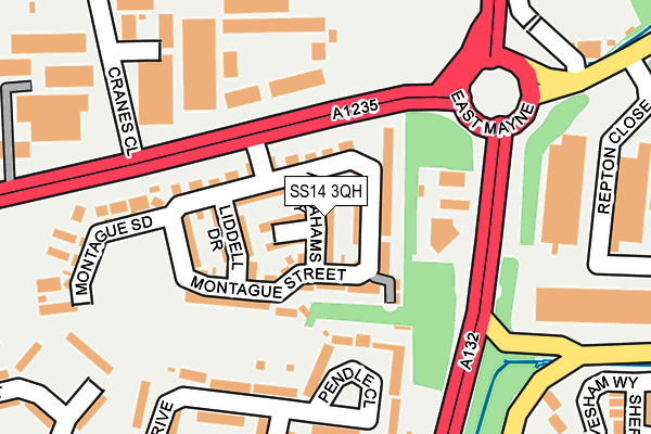 SS14 3QH map - OS OpenMap – Local (Ordnance Survey)