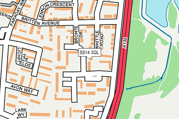 SS14 3QL map - OS OpenMap – Local (Ordnance Survey)