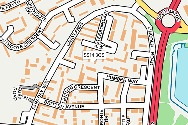 SS14 3QS map - OS OpenMap – Local (Ordnance Survey)