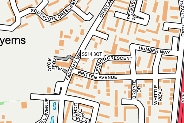 SS14 3QT map - OS OpenMap – Local (Ordnance Survey)