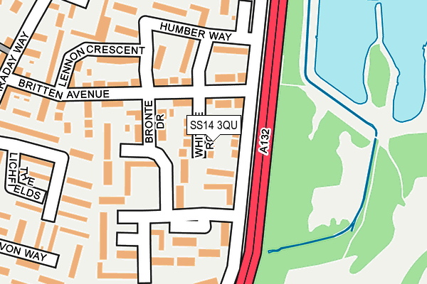 SS14 3QU map - OS OpenMap – Local (Ordnance Survey)