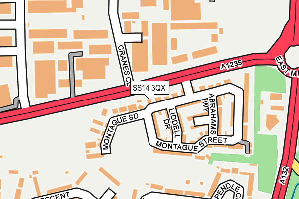 SS14 3QX map - OS OpenMap – Local (Ordnance Survey)