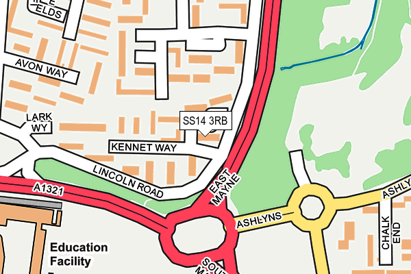 SS14 3RB map - OS OpenMap – Local (Ordnance Survey)