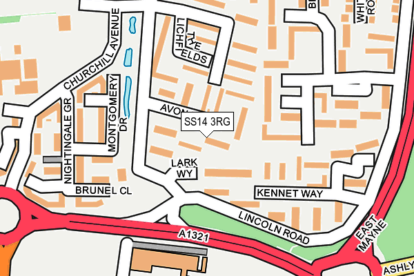 SS14 3RG map - OS OpenMap – Local (Ordnance Survey)