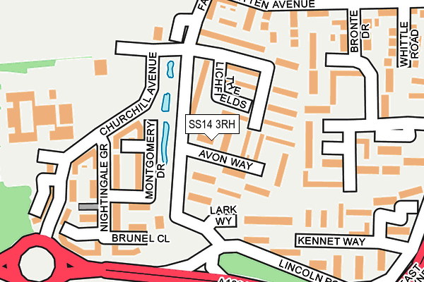 SS14 3RH map - OS OpenMap – Local (Ordnance Survey)