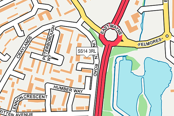 SS14 3RL map - OS OpenMap – Local (Ordnance Survey)
