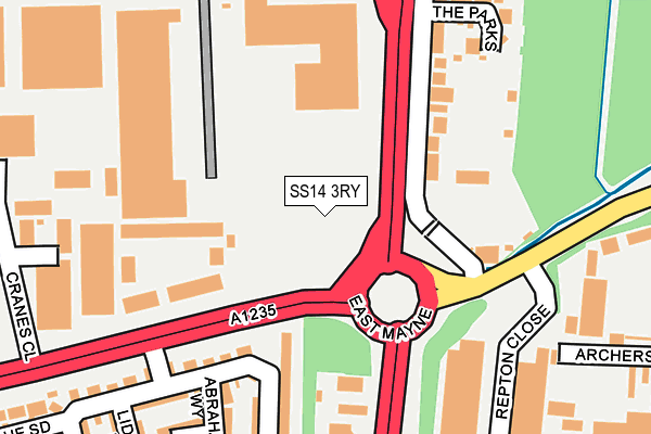 SS14 3RY map - OS OpenMap – Local (Ordnance Survey)