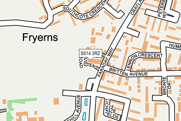 SS14 3RZ map - OS OpenMap – Local (Ordnance Survey)