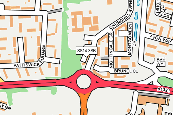 SS14 3SB map - OS OpenMap – Local (Ordnance Survey)