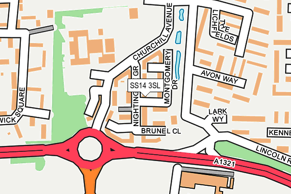 SS14 3SL map - OS OpenMap – Local (Ordnance Survey)