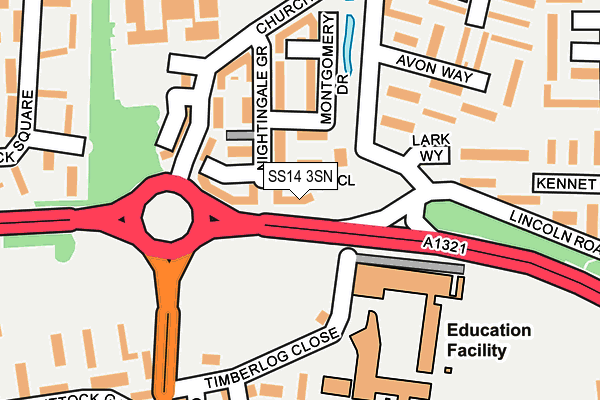SS14 3SN map - OS OpenMap – Local (Ordnance Survey)