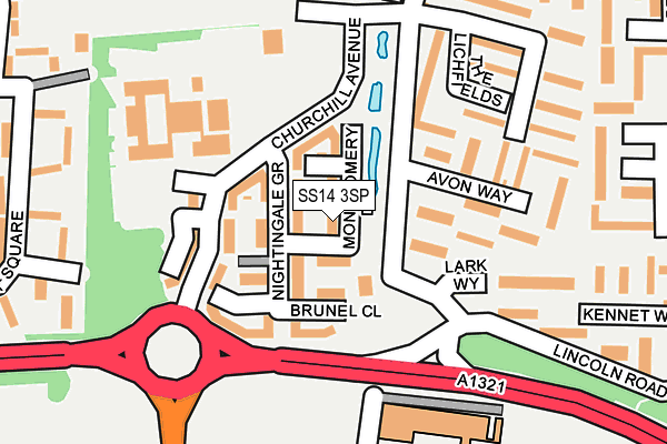SS14 3SP map - OS OpenMap – Local (Ordnance Survey)
