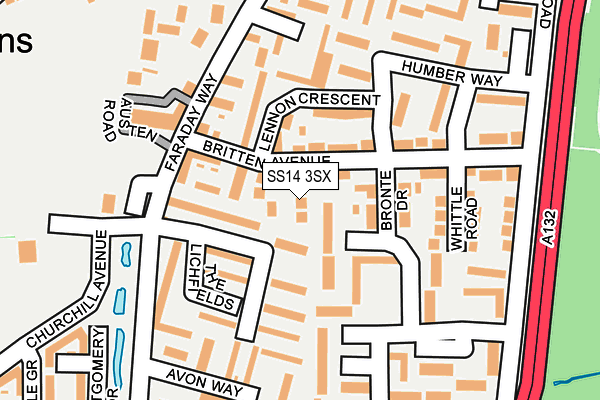 SS14 3SX map - OS OpenMap – Local (Ordnance Survey)