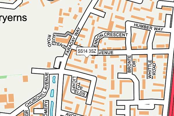SS14 3SZ map - OS OpenMap – Local (Ordnance Survey)