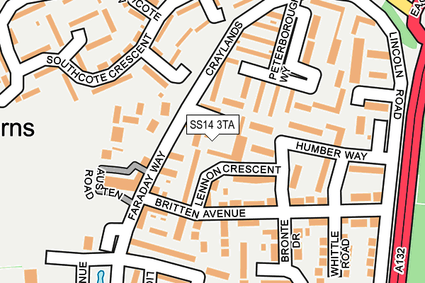 SS14 3TA map - OS OpenMap – Local (Ordnance Survey)