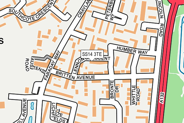 SS14 3TE map - OS OpenMap – Local (Ordnance Survey)