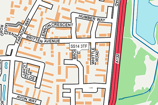 SS14 3TF map - OS OpenMap – Local (Ordnance Survey)
