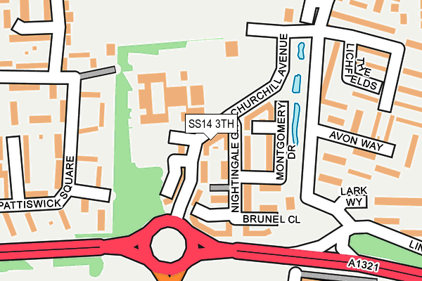 SS14 3TH map - OS OpenMap – Local (Ordnance Survey)