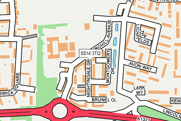SS14 3TQ map - OS OpenMap – Local (Ordnance Survey)