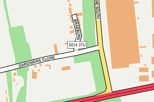 SS14 3TU map - OS OpenMap – Local (Ordnance Survey)