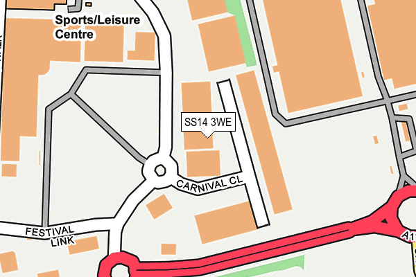 SS14 3WE map - OS OpenMap – Local (Ordnance Survey)