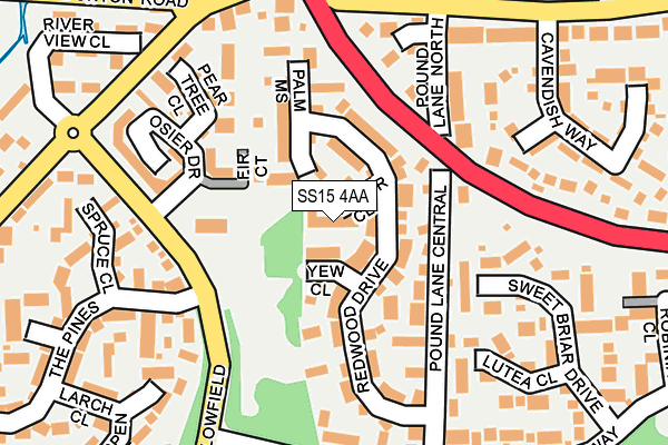 SS15 4AA map - OS OpenMap – Local (Ordnance Survey)