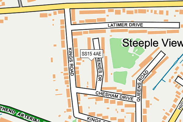 SS15 4AE map - OS OpenMap – Local (Ordnance Survey)