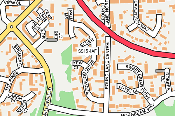 SS15 4AF map - OS OpenMap – Local (Ordnance Survey)
