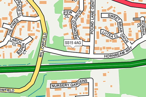 SS15 4AG map - OS OpenMap – Local (Ordnance Survey)